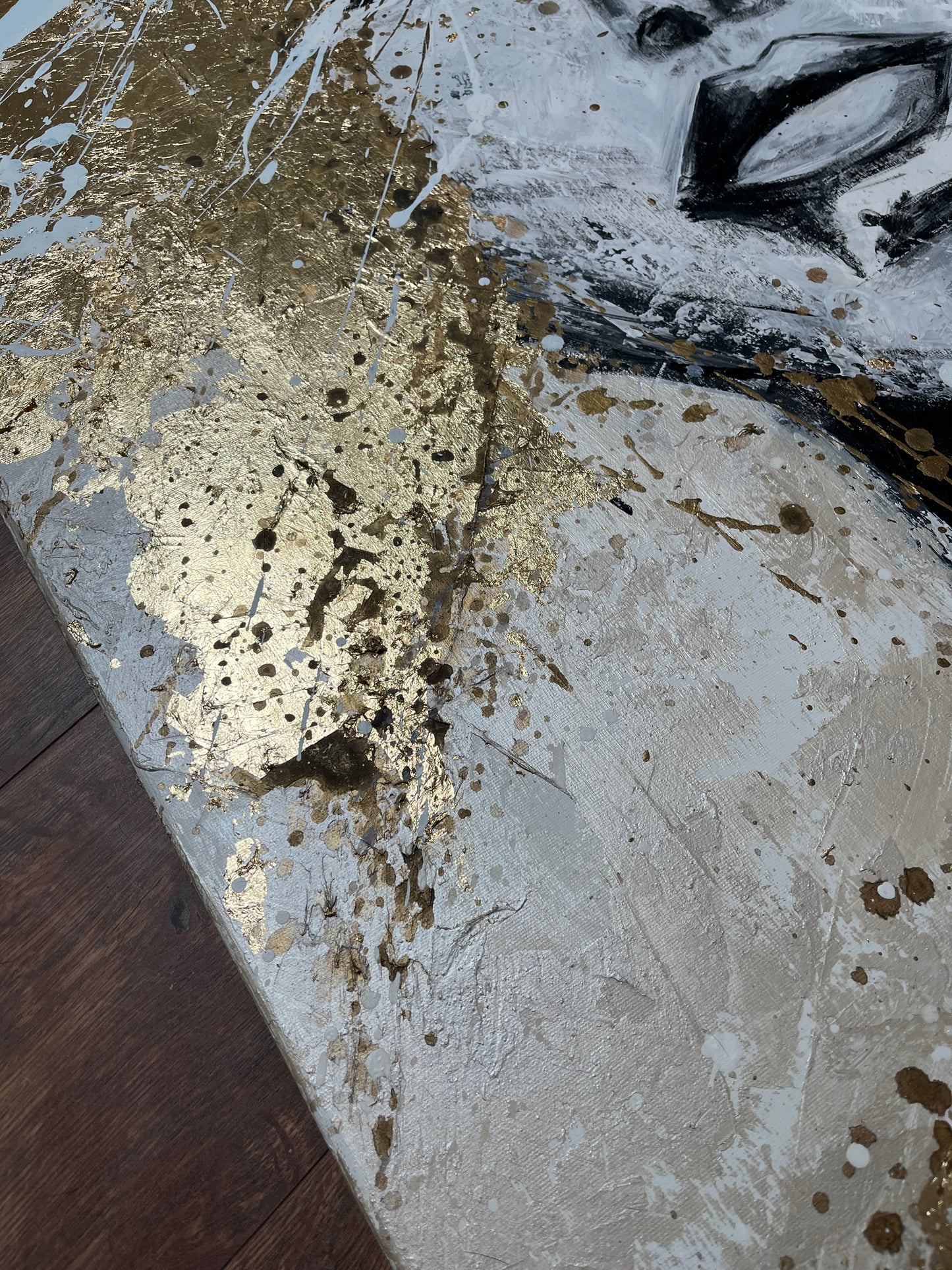 Obraz "Stłumiona" wymiary 100x150cm, akryl, szlagmetal