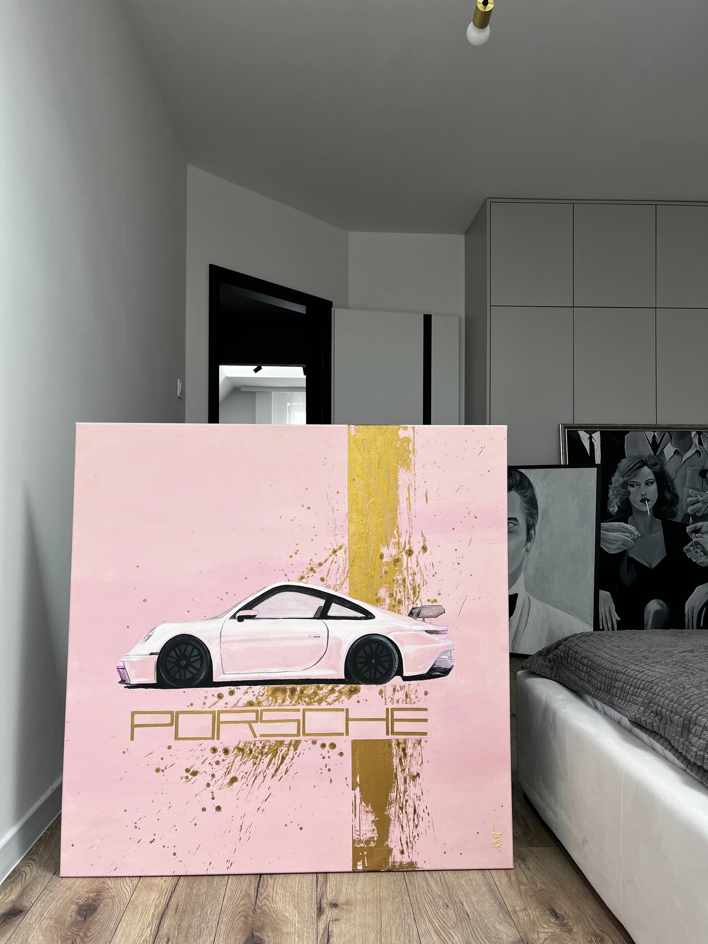 Obraz na płótnie różowe Porsche 911