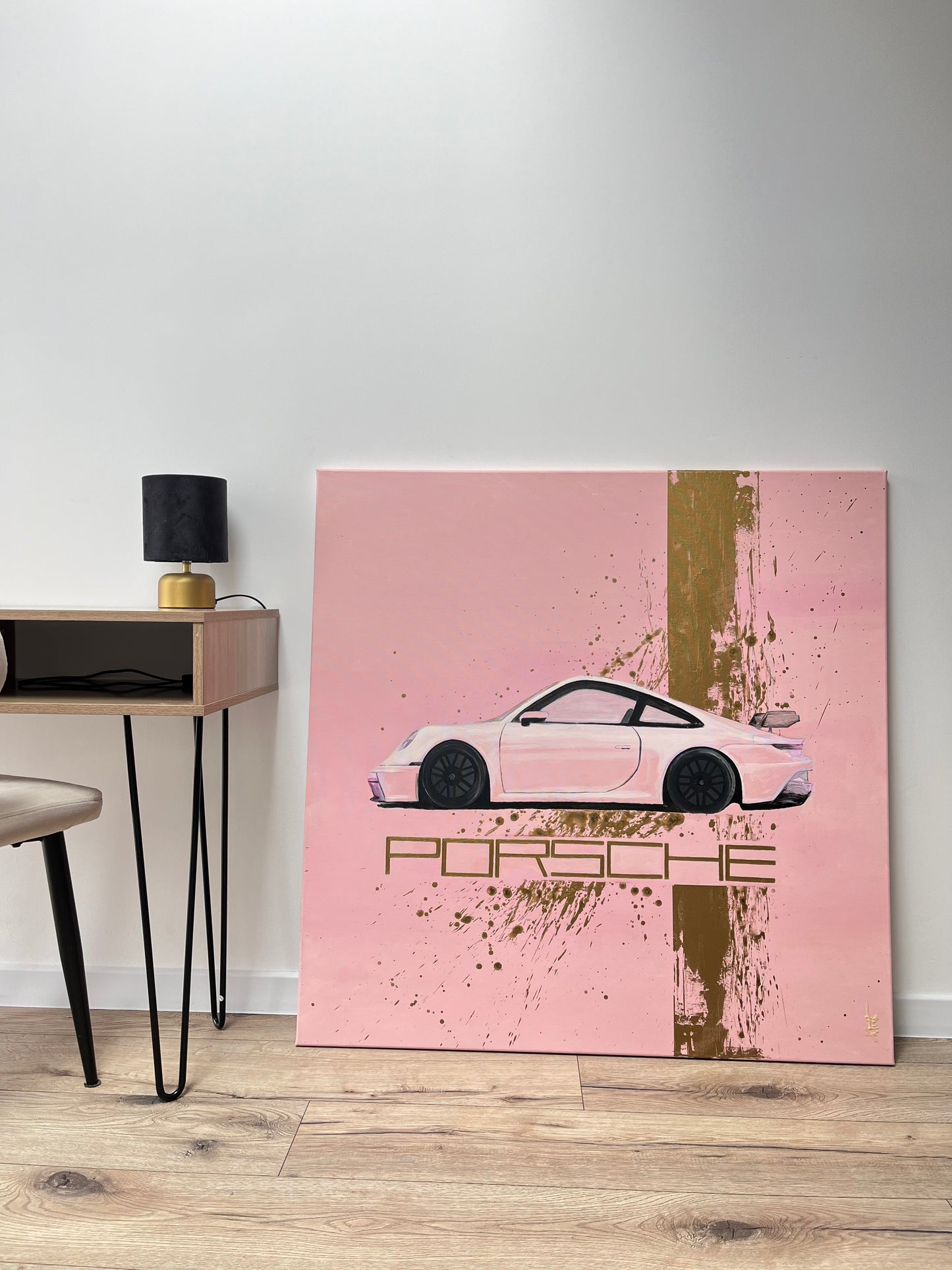 Obraz na płótnie różowe Porsche 911