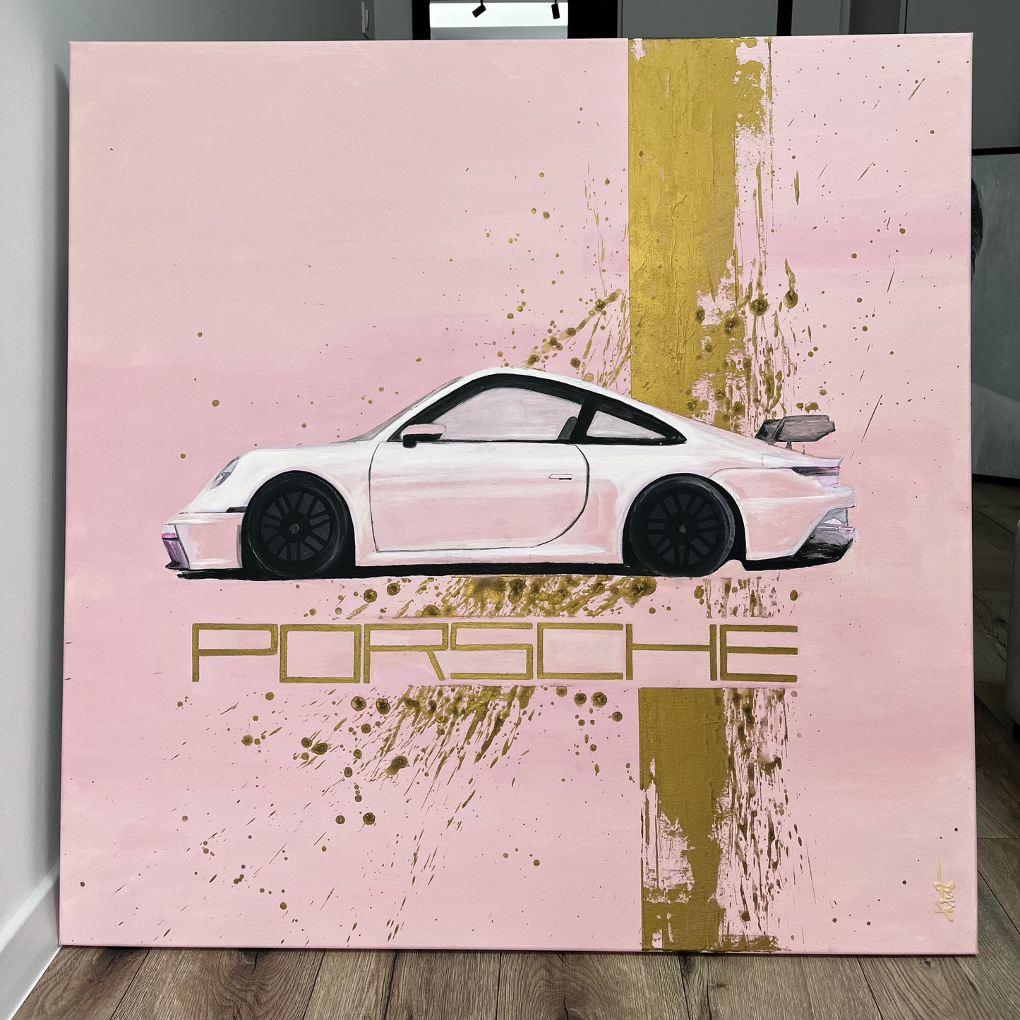 Obraz na płótnie różowe Porsche 911